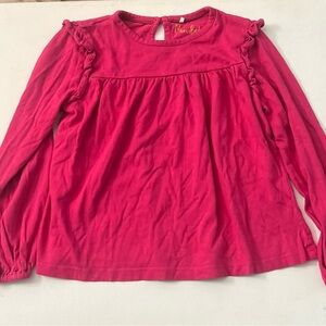 Mini Boden Pink Ruffle Top